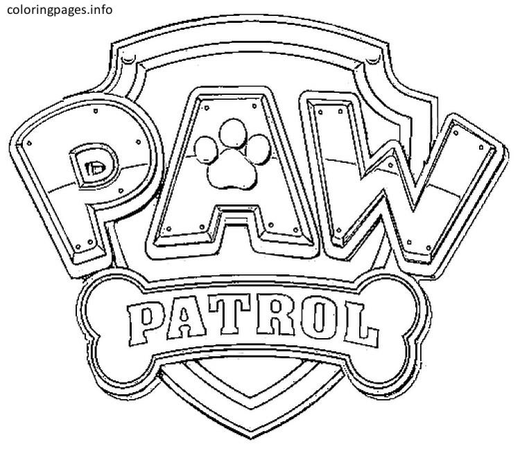 paw patrol shield coloring page