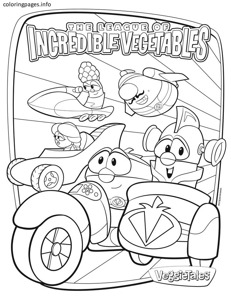 veggie tales coloring pages league of incredible vegetables